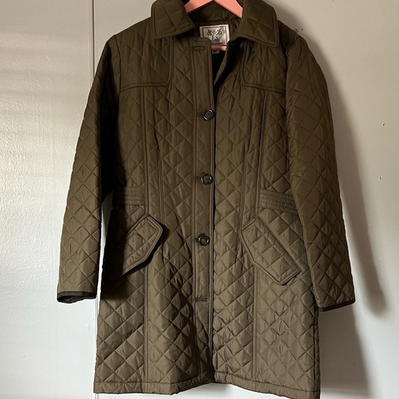 fleet street Jackets & Blazers - Olive Quilted Varsity Jacket